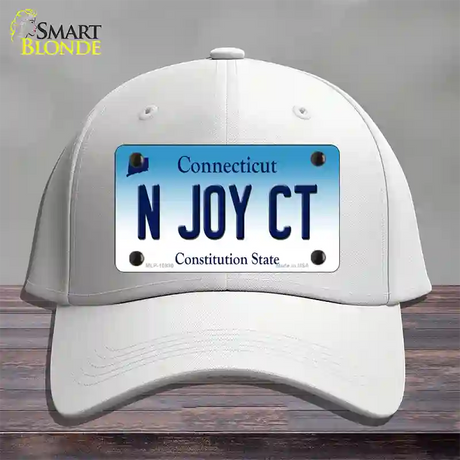 N Joy CT Connecticut Novelty License Plate Hat Cotton / White