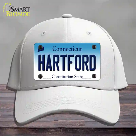 Hartford Connecticut Novelty License Plate Hat Cotton / White