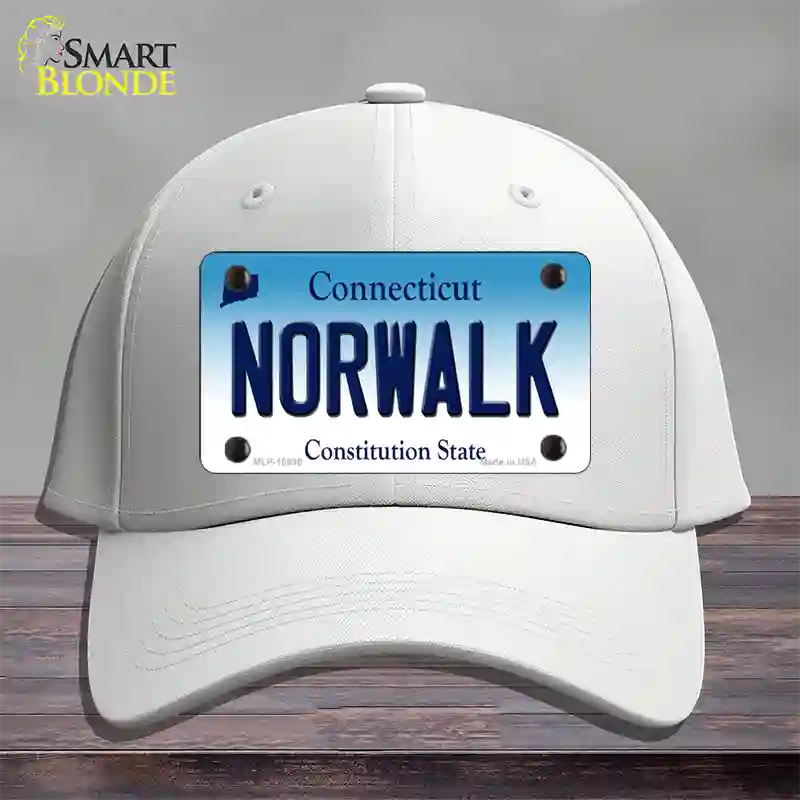 Norwalk Connecticut Novelty License Plate Hat Cotton / White