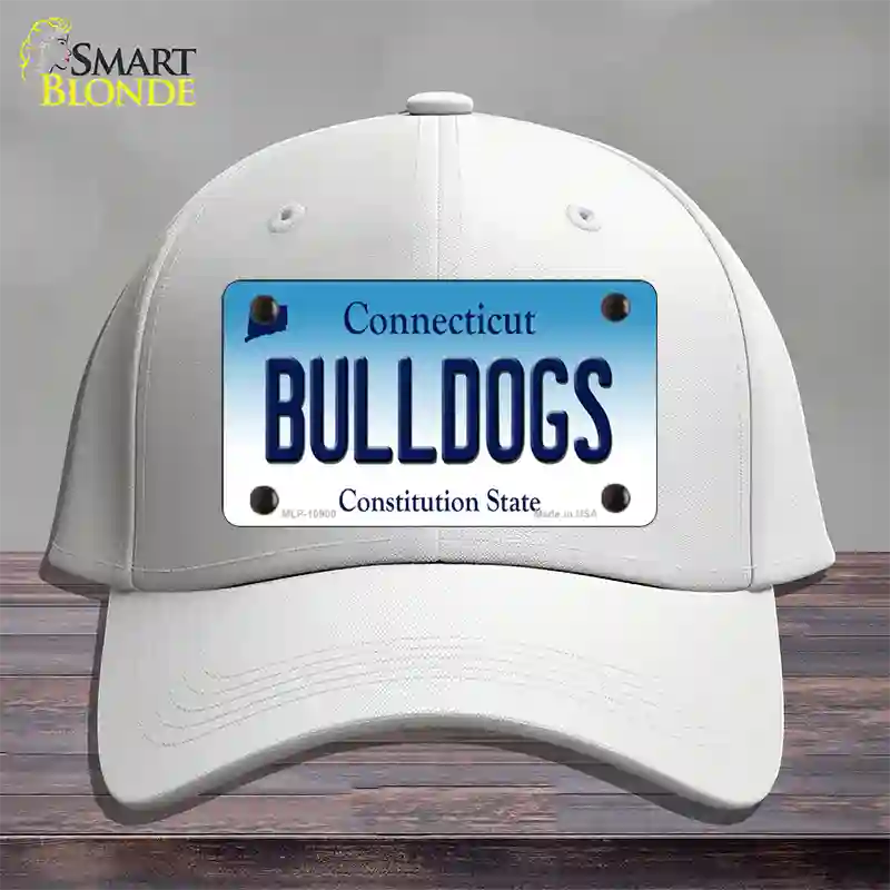 Bulldogs Connecticut Novelty License Plate Hat Cotton / White