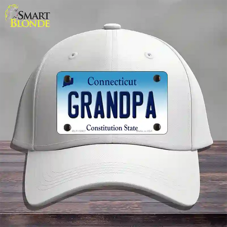 Grandpa Connecticut Novelty License Plate Hat Cotton / White