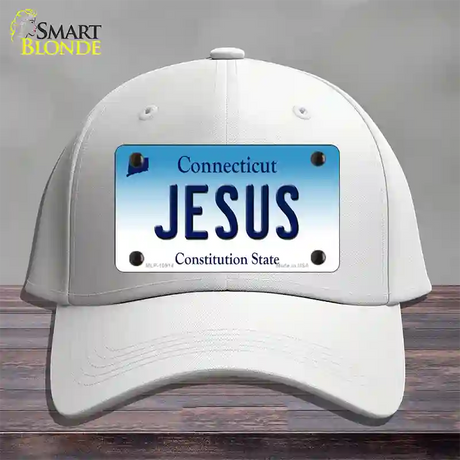 Jesus Connecticut Novelty License Plate Hat Cotton / White