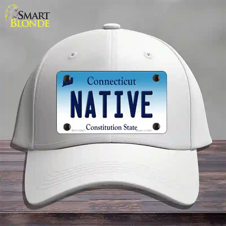 Native Connecticut Novelty License Plate Hat Cotton / White