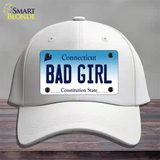 Bad Girl Connecticut Novelty License Plate Hat Cotton / White