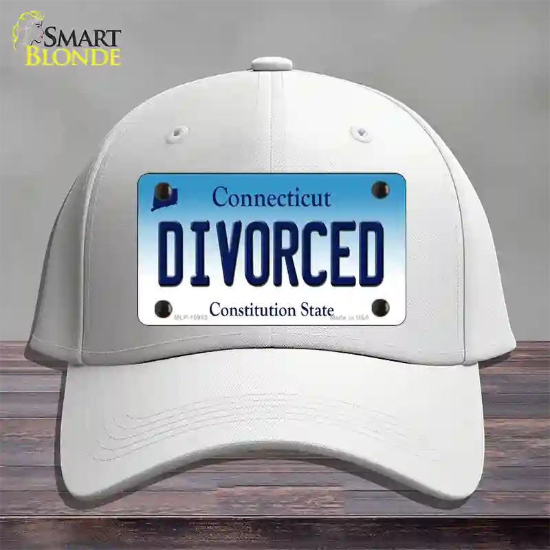 Divorced Connecticut Novelty License Plate Hat Cotton / White