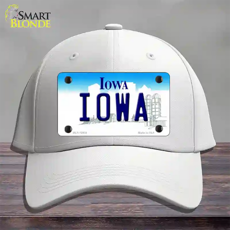 Iowa State Novelty License Plate Hat Cotton / White