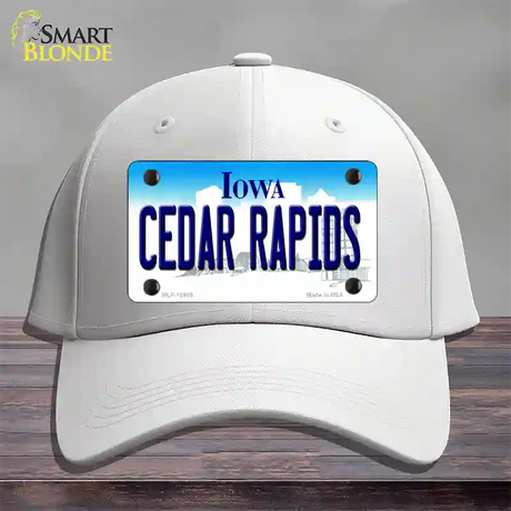 Cedar Rapids Iowa Novelty License Plate Hat Cotton / White