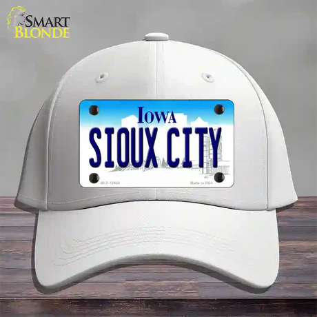 Sioux City Iowa Novelty License Plate Hat Cotton / White