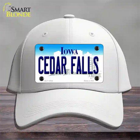 Cedar Falls Iowa Novelty License Plate Hat Cotton / White