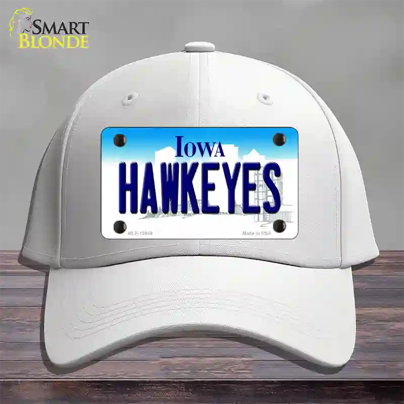 Hawkeyes Iowa Novelty License Plate Hat Cotton / White