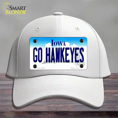 Go Hawkeyes Iowa Novelty License Plate Hat Cotton / White