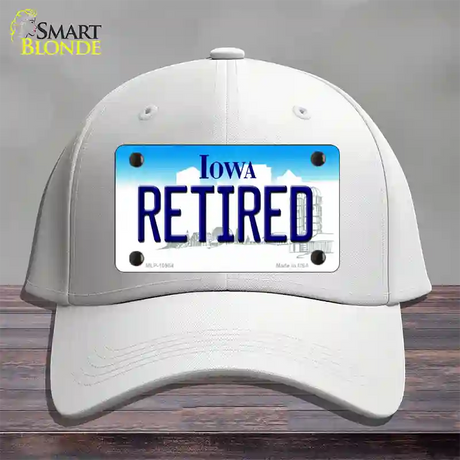 Retired Iowa Novelty License Plate Hat Cotton / White