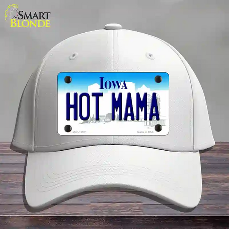 Hot Mama Iowa Novelty License Plate Hat Cotton / White