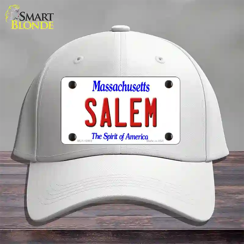 Salem Massachusetts Novelty License Plate Hat Cotton / White