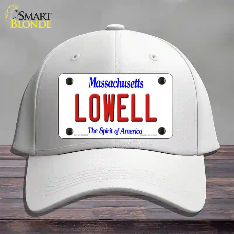 Lowell Massachusetts Novelty License Plate Hat Cotton / White