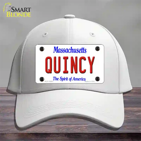 Quincy Massachusetts Novelty License Plate Hat Cotton / White