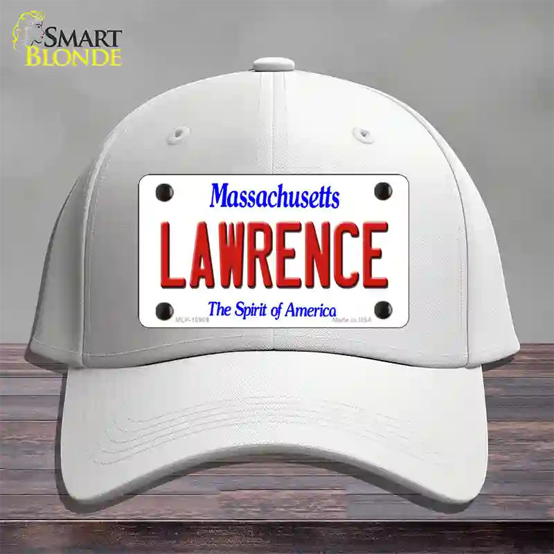 Lawrence Massachusetts Novelty License Plate Hat Cotton / White