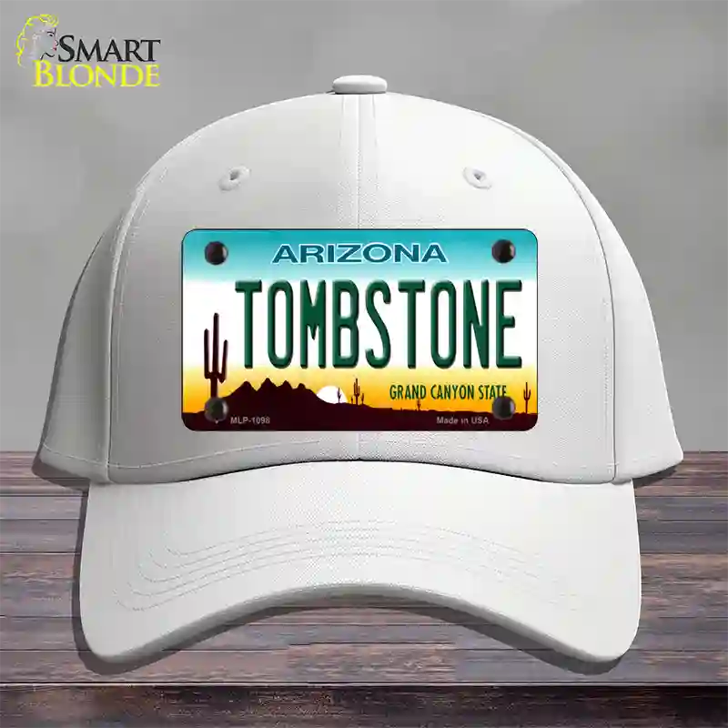 Tombstone Arizona Novelty License Plate Hat Cotton / White