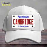 Cambridge Massachusetts Novelty License Plate Hat Cotton / White