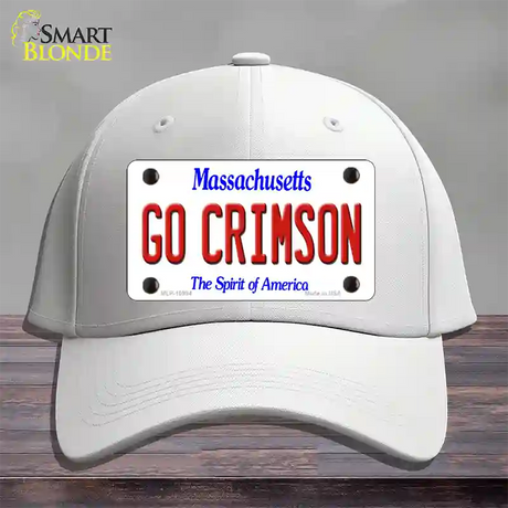 Go Crimson Massachusetts Novelty License Plate Hat Cotton / White