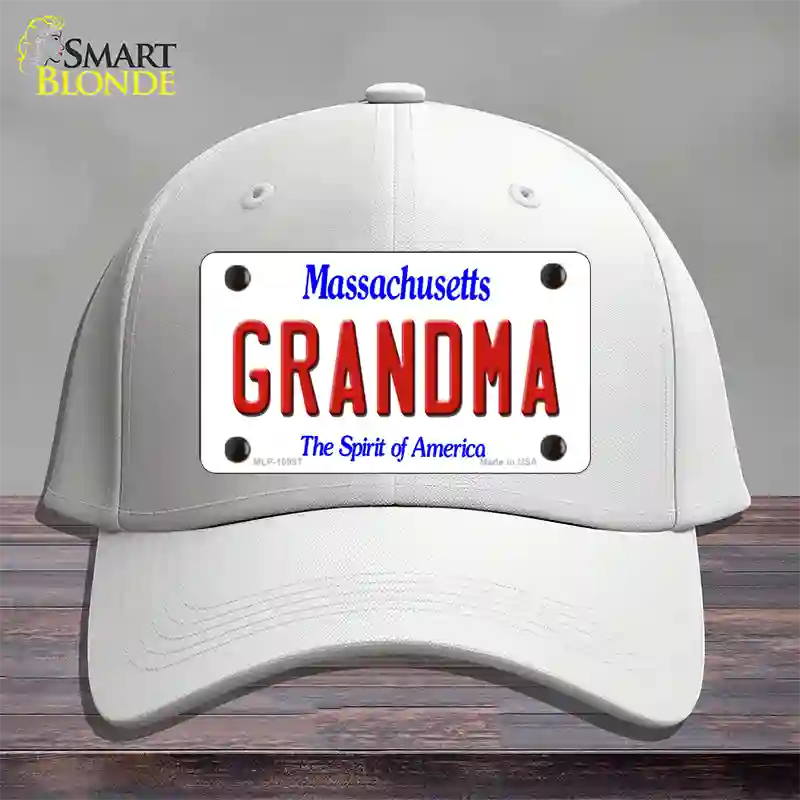 Grandma Massachusetts Novelty License Plate Hat Cotton / White