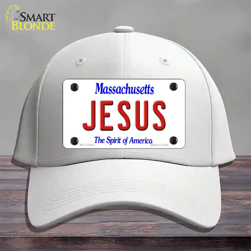 Jesus Massachusetts Novelty License Plate Hat Cotton / White