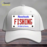 Fishing Massachusetts Novelty License Plate Hat Cotton / White