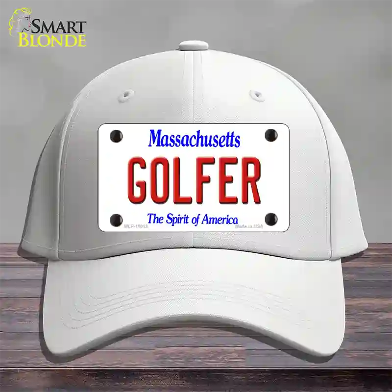 Golfer Massachusetts Novelty License Plate Hat Cotton / White