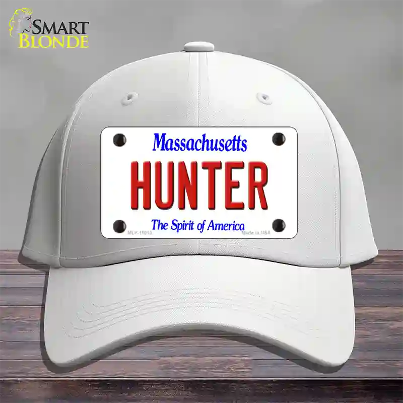 Hunter Massachusetts Novelty License Plate Hat Cotton / White