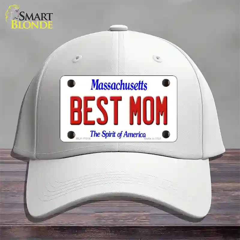 Best Mom Massachusetts Novelty License Plate Hat Cotton / White