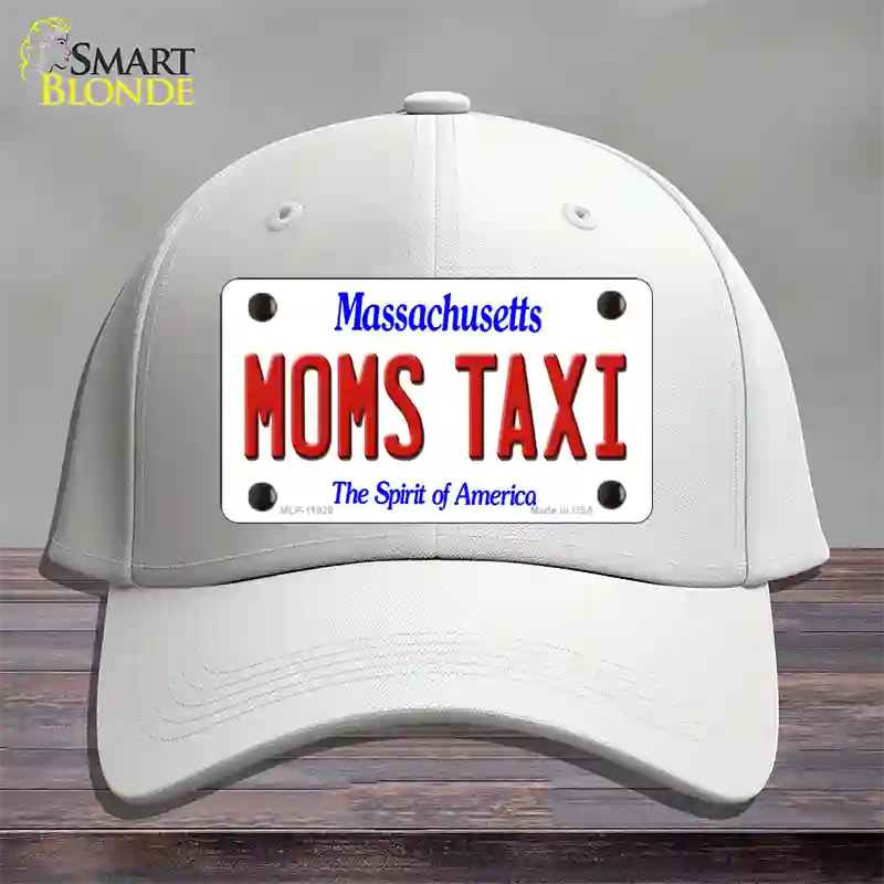 Moms Taxi Massachusetts Novelty License Plate Hat Cotton / White