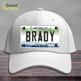 Brady Michigan Novelty License Plate Hat Cotton / White