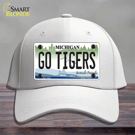 Go Tigers Michigan Novelty License Plate Hat Cotton / White