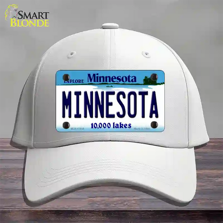 Minnesota State Novelty License Plate Hat Cotton / White