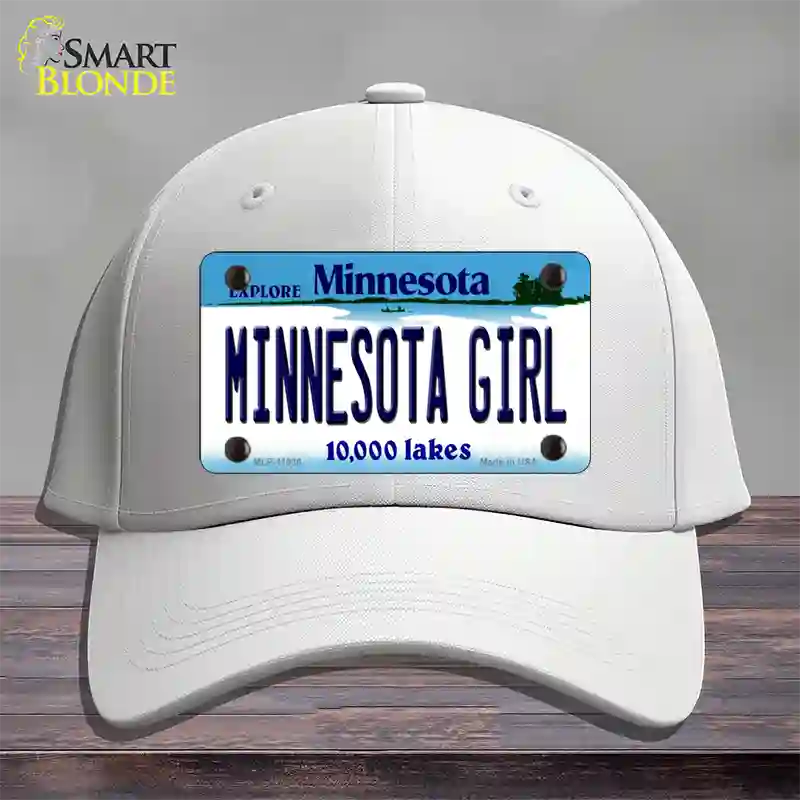 Minnesota Girl Minnesota Novelty License Plate Hat Cotton / White