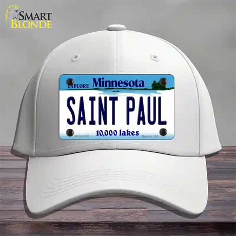 Saint Paul Minnesota State Novelty License Plate Hat Cotton / White