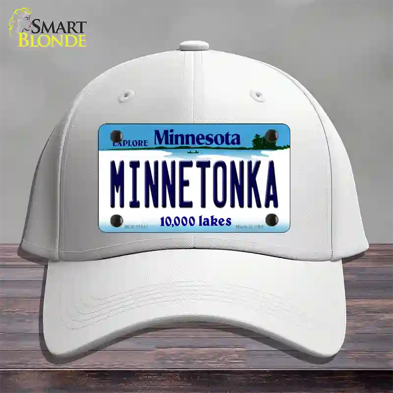 Minnetonka Minnesota State Novelty License Plate Hat Cotton / White