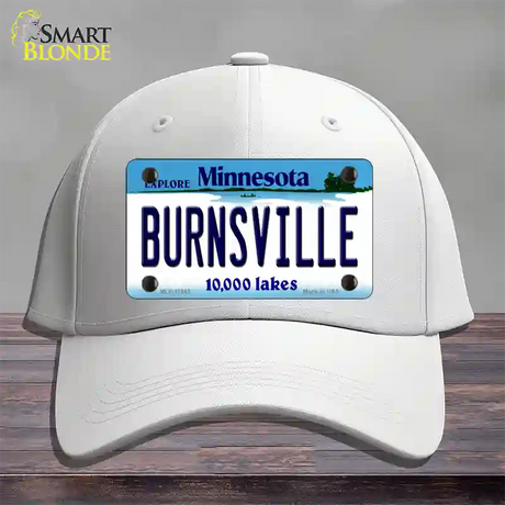 Burnsville Minnesota State Novelty License Plate Hat Cotton / White