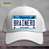 Brainerd Minnesota State Novelty License Plate Hat Cotton / White