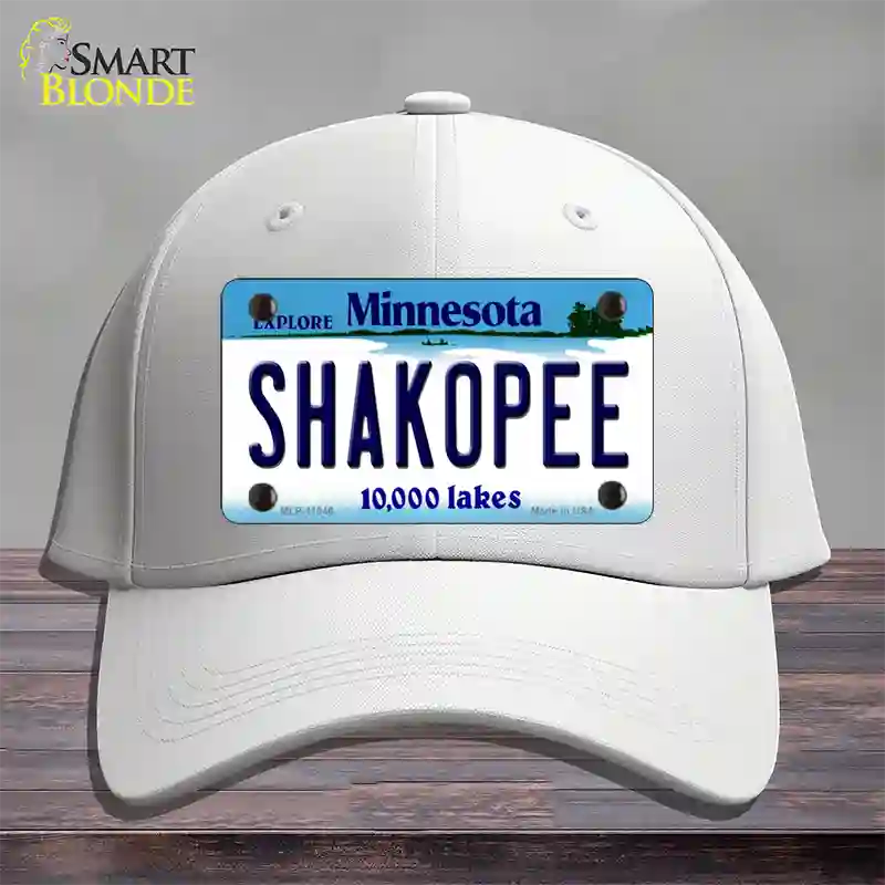 Shakopee Minnesota State Novelty License Plate Hat Cotton / White