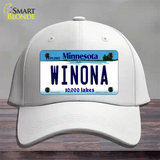 Winona Minnesota State Novelty License Plate Hat Cotton / White