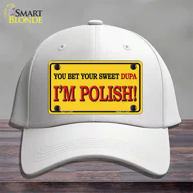 Im Polish Yellow Novelty License Plate Hat Cotton / White