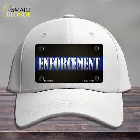 Enforcement Novelty License Plate Hat Cotton / White