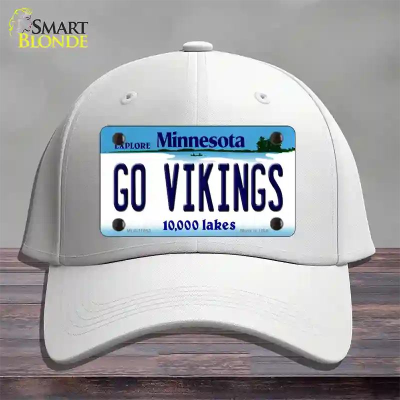 Go Vikings Minnesota Novelty License Plate Hat Cotton / White