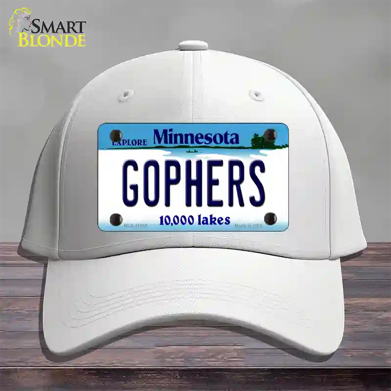 Gophers Minnesota State Novelty License Plate Hat Cotton / White