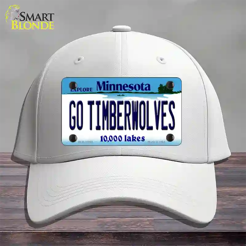 Go Timberwolves Minnesota State Novelty License Plate Hat Cotton / White