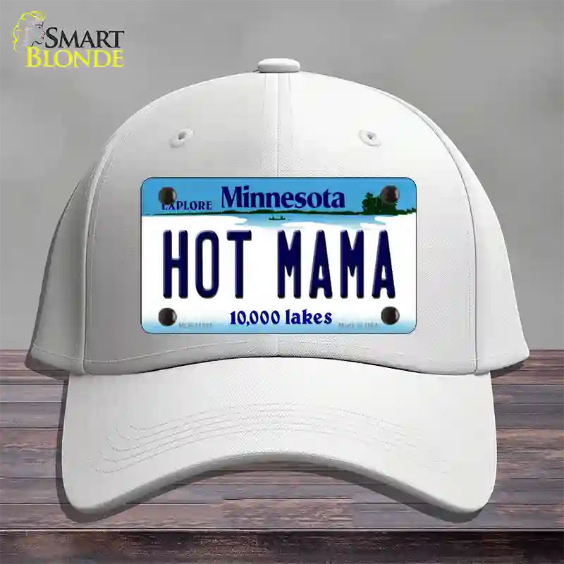 Hot Mama Minnesota State Novelty License Plate Hat Cotton / White