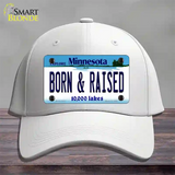 Born and Raised Minnesota State Novelty License Plate Hat Cotton / White