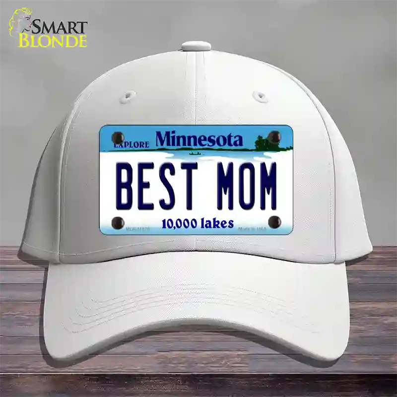 Best Mom Minnesota State Novelty License Plate Hat Cotton / White