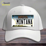 Montana State Novelty License Plate Hat Cotton / White